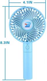 img 3 attached to JJLng Personal Fans - Handheld Fan USB with 3 Wind Settings, Strong & Silent, Rechargeable & Replaceable Battery - Ideal for Home, Office, and Outdoor Use (Blue)