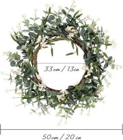 img 3 attached to 🌿 Excluronlder 20" Artificial Eucalyptus Wreath - All Season Large Front Door Wreath with Green Leaves and Berries - Indoor Outdoor Porch Farmhouse Patio Garden Window Wall Décor