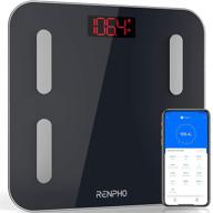 📱 black renpho digital bathroom scale for bmi and weight loss with smartphone apps connectivity, fitness tracker for body fat, wireless composition health monitor for multiple users logo