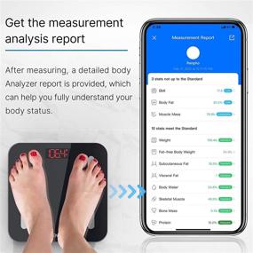 img 1 attached to 📱 Черный цифровой весы для ванной комнаты RENPHO для расчета ИМТ и похудения с подключением к приложениям смартфона, фитнес-трекер для жира в теле, беспроводной монитор состава здоровья для нескольких пользователей
