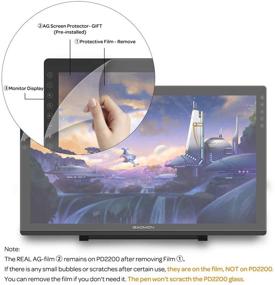 img 1 attached to 🖥️ Enhanced GAOMON PD2200 Full-Laminated Pen Display - 92% NTSC, 8192 Pressure Levels, Battery-Free Tilt-Support Stylus, 8 Touch Buttons, 21.5'' Drawing Tablet Monitor with Adjustable Stand