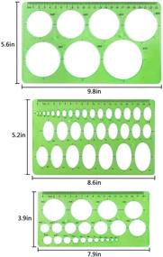 img 2 attached to 10 штук прозрачных зеленых пластиковых геометрических линеек-шаблонов для черчения, инженерных работ, черчения, строительства - школьные и офисные принадлежности