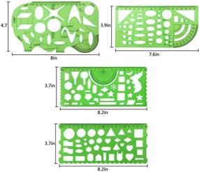 img 1 attached to 10 штук прозрачных зеленых пластиковых геометрических линеек-шаблонов для черчения, инженерных работ, черчения, строительства - школьные и офисные принадлежности