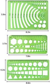 img 3 attached to 10 штук прозрачных зеленых пластиковых геометрических линеек-шаблонов для черчения, инженерных работ, черчения, строительства - школьные и офисные принадлежности