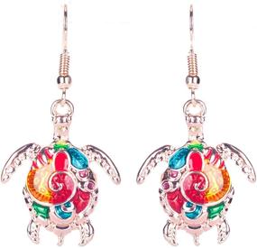 img 1 attached to 🐢 Stylish MALOYANVE Sea Animal Dangle Earrings: Colorful Enamel with Sea Turtle Design, Perfect Fashion Jewelry for Women and Girls – Unique Gift and Souvenir