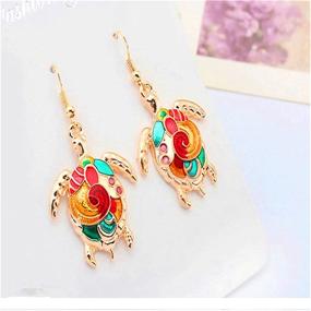 img 2 attached to 🐢 Stylish MALOYANVE Sea Animal Dangle Earrings: Colorful Enamel with Sea Turtle Design, Perfect Fashion Jewelry for Women and Girls – Unique Gift and Souvenir