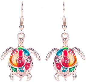 img 3 attached to 🐢 Stylish MALOYANVE Sea Animal Dangle Earrings: Colorful Enamel with Sea Turtle Design, Perfect Fashion Jewelry for Women and Girls – Unique Gift and Souvenir