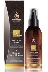 img 3 attached to 🌟 Moroccan Gold Series Leave-In Hair Mask – Argan Oil Hair Mask Infused with Keratin – Nourishing and Detangling Leave In Conditioner Spray for Curly, Frizzy, or Damaged Hair, 4.2oz