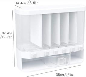 img 3 attached to WAQIA 26LB Rice Dispenser Food Storage Bucket, 6-Grid Rice Dry Food Dispenser Grain Storage Dried Fruit Box