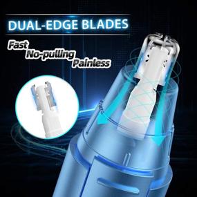 img 2 attached to 👂 Nose and Ear Hair Trimmer Clipper for Men and Women - Leuxe Painless Nose Hair Remover with Eyebrow Trimming Function