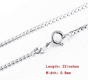 img 3 attached to BFISH JEWELRY 925 Sterling Silver Designer Chain: Delicate Italian Box Chain, 0.8MM - Super Thin, Strong, and Lovely Necklaces!