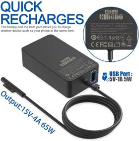 img 1 attached to 💡 Surface Pro Charger - 65W Charger [Updated Version], Compatible with Surface Pro X/7/6/5/4/3, Surface Laptop Go/3/2/1, Surface Book, Surface Go 2/1