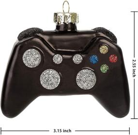 img 1 attached to 🎮 JOYIN Glass Video Game Controller Ornament Set: Festive Black and White Christmas Tree Decoration, 2-Pieces