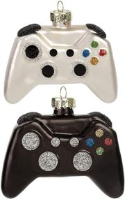 img 4 attached to 🎮 JOYIN Glass Video Game Controller Ornament Set: Festive Black and White Christmas Tree Decoration, 2-Pieces