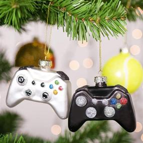 img 3 attached to 🎮 JOYIN Glass Video Game Controller Ornament Set: Festive Black and White Christmas Tree Decoration, 2-Pieces