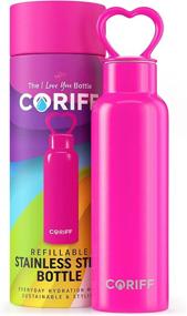 img 4 attached to 🎀 CORIFF Girls Pink Water Bottle: 20 oz. I Love You Design, Heart Lid, Triple Wall Insulated, BPA Free Stainless-Steel - Perfect Birthday or Valentine's Day Gift for School, Camping, Hiking