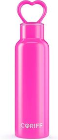 img 3 attached to 🎀 CORIFF Girls Pink Water Bottle: 20 oz. I Love You Design, Heart Lid, Triple Wall Insulated, BPA Free Stainless-Steel - Perfect Birthday or Valentine's Day Gift for School, Camping, Hiking