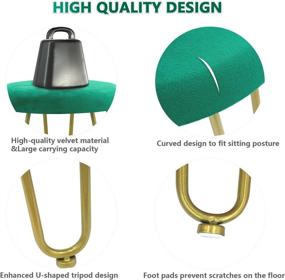 img 1 attached to 🪑 Green Round Ottoman Footrest with Gold Metal Legs, CLSYO Small Foot Stool for Modern Home Living Room Bedroom, 12 in Seat Stool