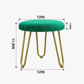 img 3 attached to 🪑 Green Round Ottoman Footrest with Gold Metal Legs, CLSYO Small Foot Stool for Modern Home Living Room Bedroom, 12 in Seat Stool