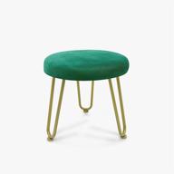 🪑 green round ottoman footrest with gold metal legs, clsyo small foot stool for modern home living room bedroom, 12 in seat stool logo