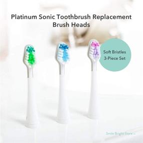 img 3 attached to Smile Bright Store Platinum Sonic Toothbrush Replacement Brush Heads - Soft Bristles, Original Version (Pack of 3): Achieve a Healthier, Brighter Smile!