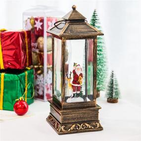 img 1 attached to 🦌 Enchanting Christmas Snow Globe Lantern: 8 Melodies, Glittering LED, Festive Hanging Decoration for Gifts, Home Decor, Parties (Santa Claus and Elk)