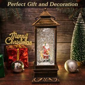 img 2 attached to 🦌 Enchanting Christmas Snow Globe Lantern: 8 Melodies, Glittering LED, Festive Hanging Decoration for Gifts, Home Decor, Parties (Santa Claus and Elk)