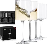 🍷 jbho large square white wine glasses: luxury eco-friendly gift-packing | set of 4, 16.2 oz | ideal for any occasion! логотип