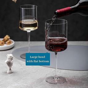 img 1 attached to 🍷 JBHO Large Square White Wine Glasses: Luxury Eco-Friendly Gift-Packing | Set of 4, 16.2 Oz | Ideal for Any Occasion!