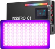 🌈 insstro c1 rgb светодиодный видео-свет: полный цвет, перезаряжаемый карманный размер с 10 сценариями моделирования логотип