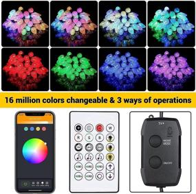 img 2 attached to 🎄 Enhance Your Holiday Decor: iBaycon Smart C9 Christmas Lights, 33ft 50 LED Bluetooth Outdoor Christmas Lights with Music Sync, APP Remote Control & Color Changing RGB for Outside Patio
