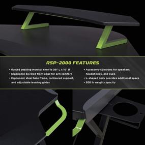 img 2 attached to 🖥️ RESPAWN 2000 Gaming Computer Desk, L-Shaped Desk, Green RSP 2000 GRN: The Ultimate Gaming Setup for Gamers