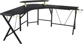 img 4 attached to 🖥️ RESPAWN 2000 Gaming Computer Desk, L-Shaped Desk, Green RSP 2000 GRN: The Ultimate Gaming Setup for Gamers