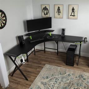 img 3 attached to 🖥️ RESPAWN 2000 Gaming Computer Desk, L-Shaped Desk, Green RSP 2000 GRN: The Ultimate Gaming Setup for Gamers