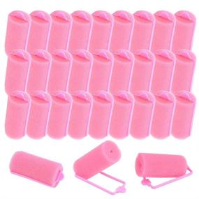 img 4 attached to 💆 40mm Large Soft Foam Hair Rollers - 18 Piece Set for Women and Kids: Ideal Hairdressing Curlers for Easy Hair Styling