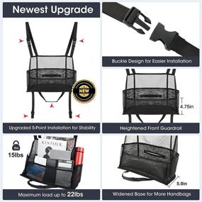 img 2 attached to 🚗 Viopic Car Net Pocket Handbag Holder: 4-in-1 Car Purse Holder with 15Kg Capacity – Ideal Organizer for Phone, Documents & More