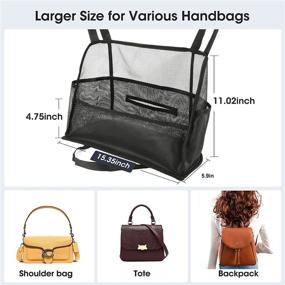 img 3 attached to 🚗 Viopic Car Net Pocket Handbag Holder: 4-in-1 Car Purse Holder with 15Kg Capacity – Ideal Organizer for Phone, Documents & More