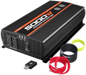 img 4 attached to 💡 POTEK 5000W Power Inverter with Bluetooth, 4 AC Outlets, 12V DC to 110V AC, and 2 USB Ports for Cars