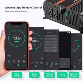 img 1 attached to 💡 POTEK 5000W Power Inverter with Bluetooth, 4 AC Outlets, 12V DC to 110V AC, and 2 USB Ports for Cars