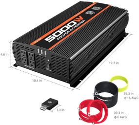 img 3 attached to 💡 POTEK 5000W Power Inverter with Bluetooth, 4 AC Outlets, 12V DC to 110V AC, and 2 USB Ports for Cars