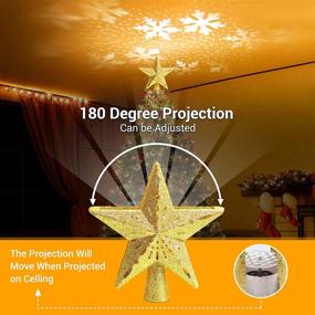 img 2 attached to 🎄 Quntis Christmas Tree Topper: Lighted Gold Star with Rotating LED Snowflake - 3D Xmas Tree Star for Home Indoor, a Perfect Holiday Gift!