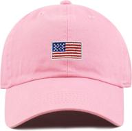 children's american flag & cute embroidery cotton baseball cap hat by the hat depot logo