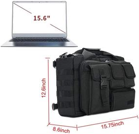 img 3 attached to 🎒 Tactical Briefcase: Durable 15.6 Inch Men's Military Laptop Messenger Bag with Multifunction Features