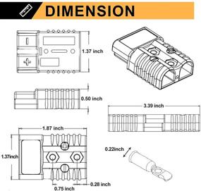 img 3 attached to ⚡ BUNKER INDUST 6-10 Gauge 50A Battery Quick Connect Wire Harness Plug Kit Battery Cable Quick Connect Disconnect Plug for Winch Car Trailer Electrical Devices, Set of 2, Grey