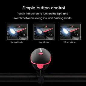 img 2 attached to 🚲 Fineed Bike Light Front Horn Set: 250 Lumen, USB Rechargeable, Waterproof & Easy to Strap On with Silicone Belt