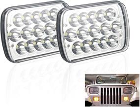 img 2 attached to 🚗 Yaeccc 2 шт. прямоугольных фар 45 Вт 5x7 7x6 LED для Jeep Wrangler YJ Xj Chevy Cherokee Truck: обновление герметичного луча!