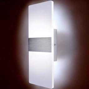 img 3 attached to 🔆 Kernorv Modern Wall Sconce Set of 2 - Stylish LED Wall Lights for Bedroom, Living Room, Office, and Hallway - Cool White, Energy-Efficient (12W, 6000K)