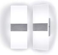 🔆 kernorv modern wall sconce set of 2 - stylish led wall lights for bedroom, living room, office, and hallway - cool white, energy-efficient (12w, 6000k) логотип