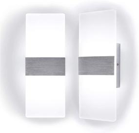 img 4 attached to 🔆 Kernorv Modern Wall Sconce Set of 2 - Stylish LED Wall Lights for Bedroom, Living Room, Office, and Hallway - Cool White, Energy-Efficient (12W, 6000K)