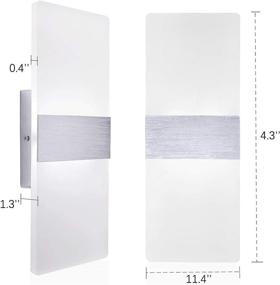 img 2 attached to 🔆 Kernorv Modern Wall Sconce Set of 2 - Stylish LED Wall Lights for Bedroom, Living Room, Office, and Hallway - Cool White, Energy-Efficient (12W, 6000K)